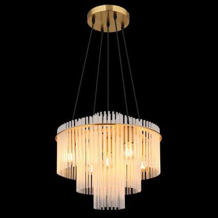 Globo - riippuvalaisin vaijerilla 5xE27/60W/230V kultainen