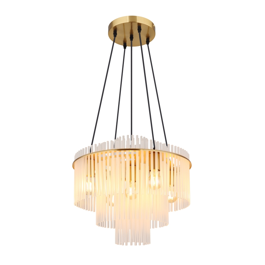 Globo - riippuvalaisin vaijerilla 5xE27/60W/230V kultainen