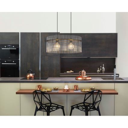 Globo - Kattokruunu johdossa 2xE27/60W/230V musta