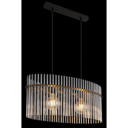 Globo - Kattokruunu johdossa 2xE27/60W/230V musta