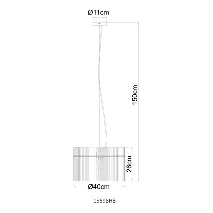 Globo - Riippuvalaisin vaijerilla 1xE27/60W/230V, halkaisija 40 cm, kermanvalkoinen