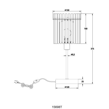 Globo - Pöytävalaisin 1xE14/40W/230V halkaisija 15 cm musta
