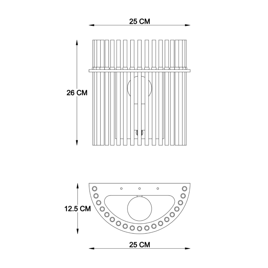 Globo - Seinävalaisin 1xE27/60W/230V musta