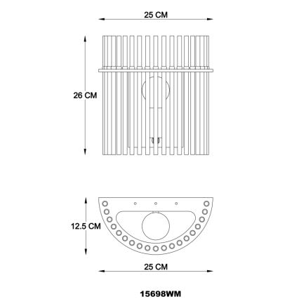 Globo - Seinävalaisin 1xE27/60W/230V kulta