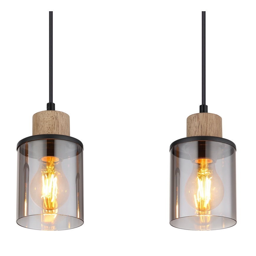 Globo - Kattokruunu johdossa 3xE27/15W/230V tammi