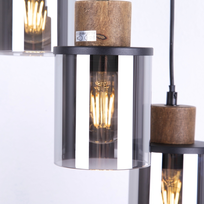 Globo - Kattokruunu johdossa 3xE27/15W/230V halkaisija 27 cm tammi