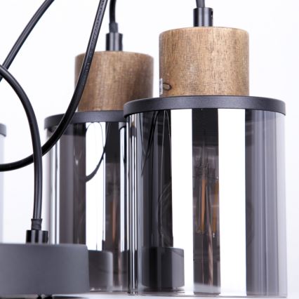 Globo - Kattokruunu johdossa 3xE27/15W/230V halkaisija 27 cm tammi