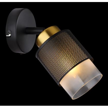 Globo - Seinäkohdevalo 1xE27/40W/230V musta/kulta