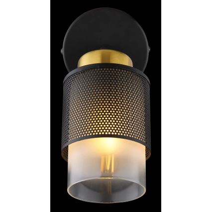 Globo - Seinäkohdevalo 1xE27/40W/230V musta/kulta