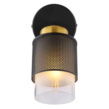 Globo - Seinäkohdevalo 1xE27/40W/230V musta/kulta