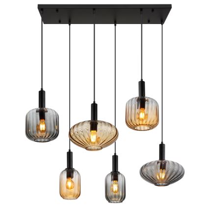 Globo - Ripustettava kattokruunu vaijerilla 6xE27/60W/230V