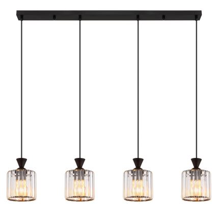 Globo - Kattokruunu johdossa 4xE27/60W/230V musta