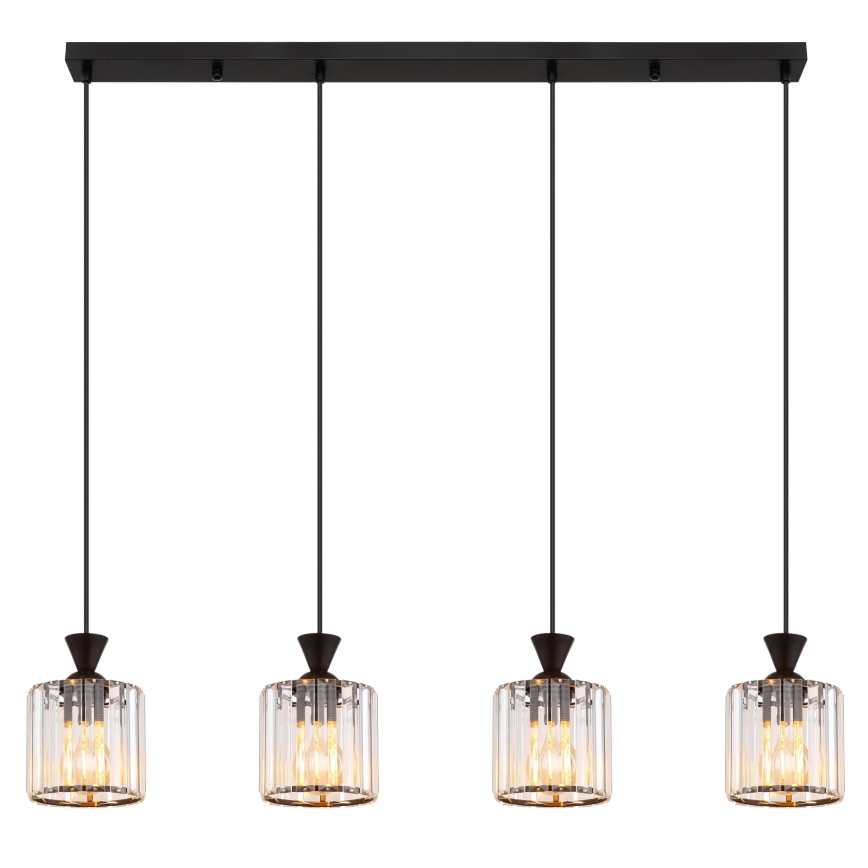 Globo - Kattokruunu johdossa 4xE27/60W/230V musta