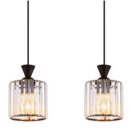 Globo - Kattokruunu johdossa 4xE27/60W/230V musta