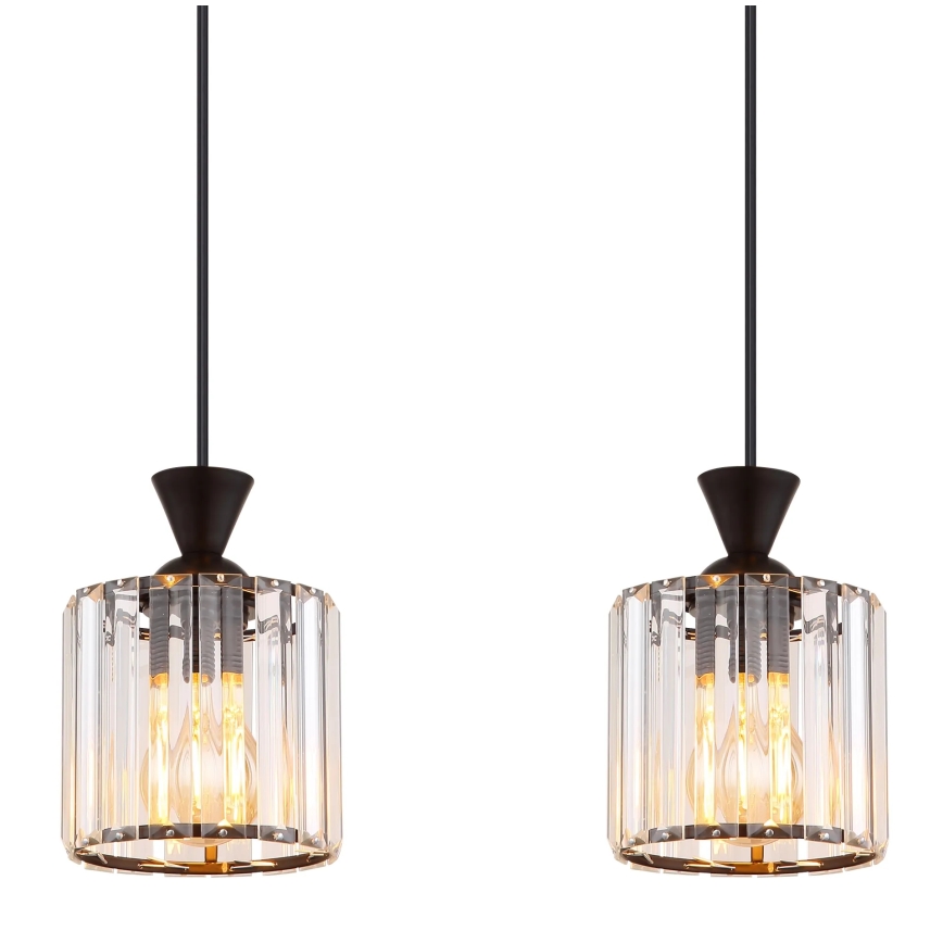 Globo - Kattokruunu johdossa 4xE27/60W/230V musta