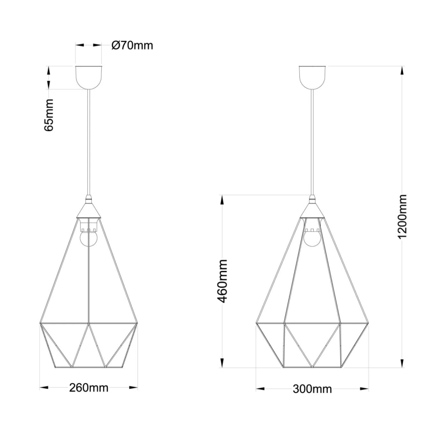 Globo - Kattokruunu johdossa 1xE27/60W/230V halkaisija 30 cm