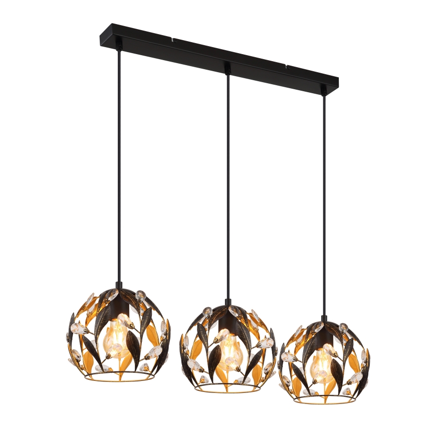 Globo - Riippuvalaisin vaijerilla 3xE27/40W/230V