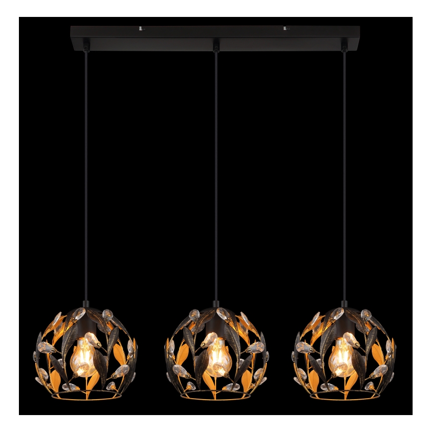 Globo - Riippuvalaisin vaijerilla 3xE27/40W/230V