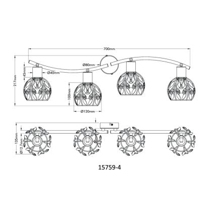 Globo - Kohdevalo 4xE14/25W/230V