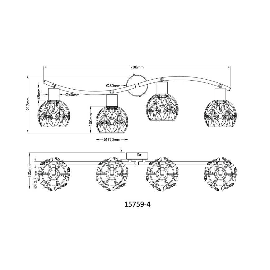 Globo - Kohdevalo 4xE14/25W/230V