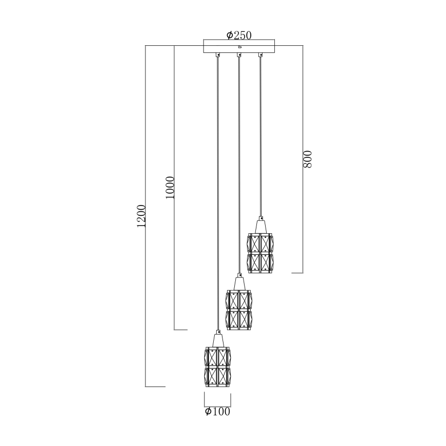 Globo - Kristallikruunu narussa 3xE14/40W/230V