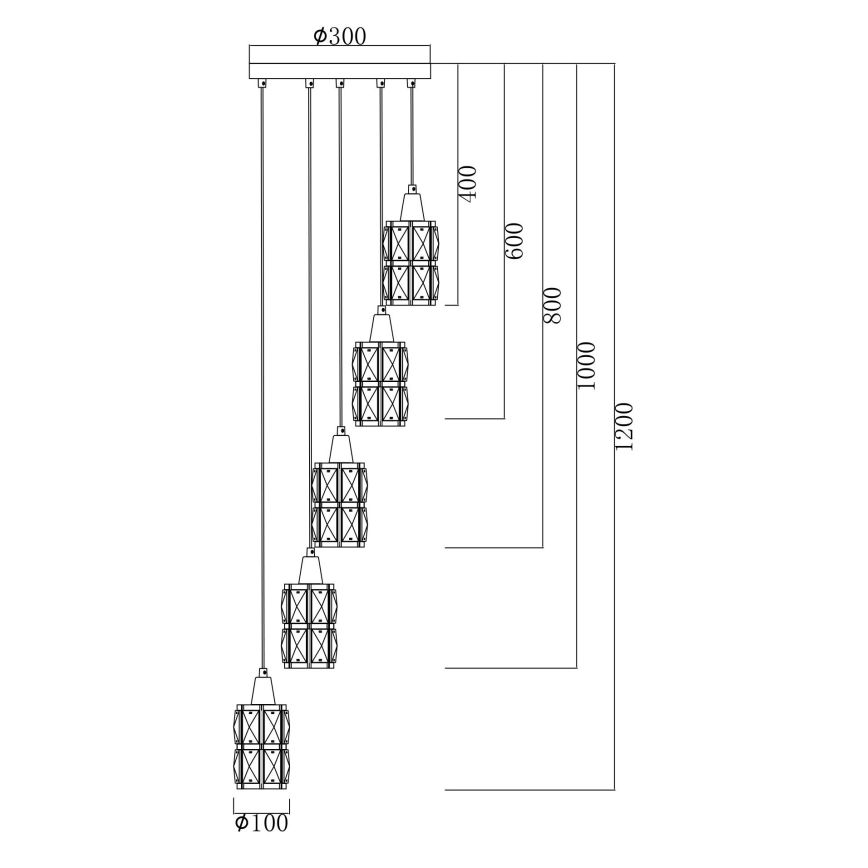 Globo - Kristallikruunu narussa 5xE14/40W/230V