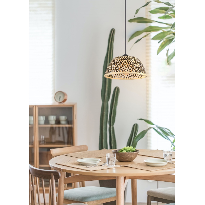Globo - Kattokruunu johdossa 1xE27/15W/230V bambu