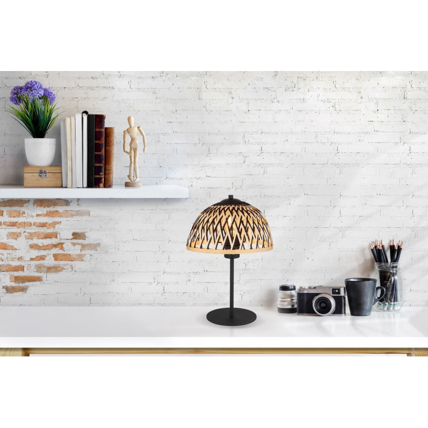 Globo - Pöytävalaisin 1xE27/15W/230V bambu