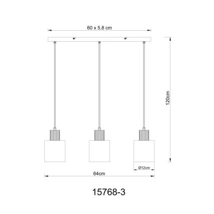 Globo - riippuvalaisin kaapelilla 3xE27/25W/230V