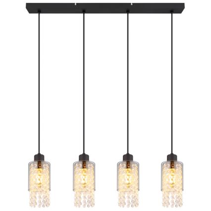 Globo - Kattokruunu johdossa 4xE27/40W/230V musta