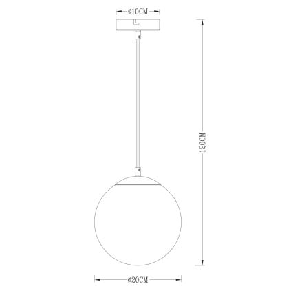 Globo - Kattokruunu johdossa 1xE27/40W/230V halkaisija 20 cm