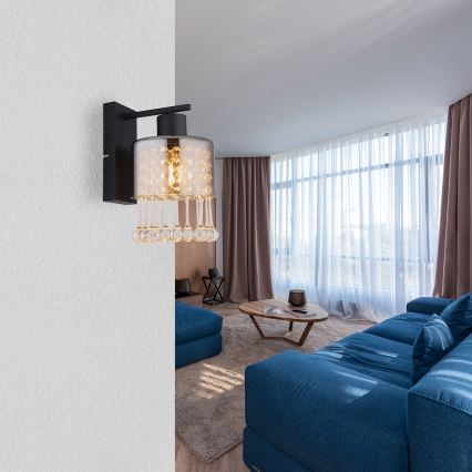 Globo - Seinävalaisin 1xE27/60W/230V musta