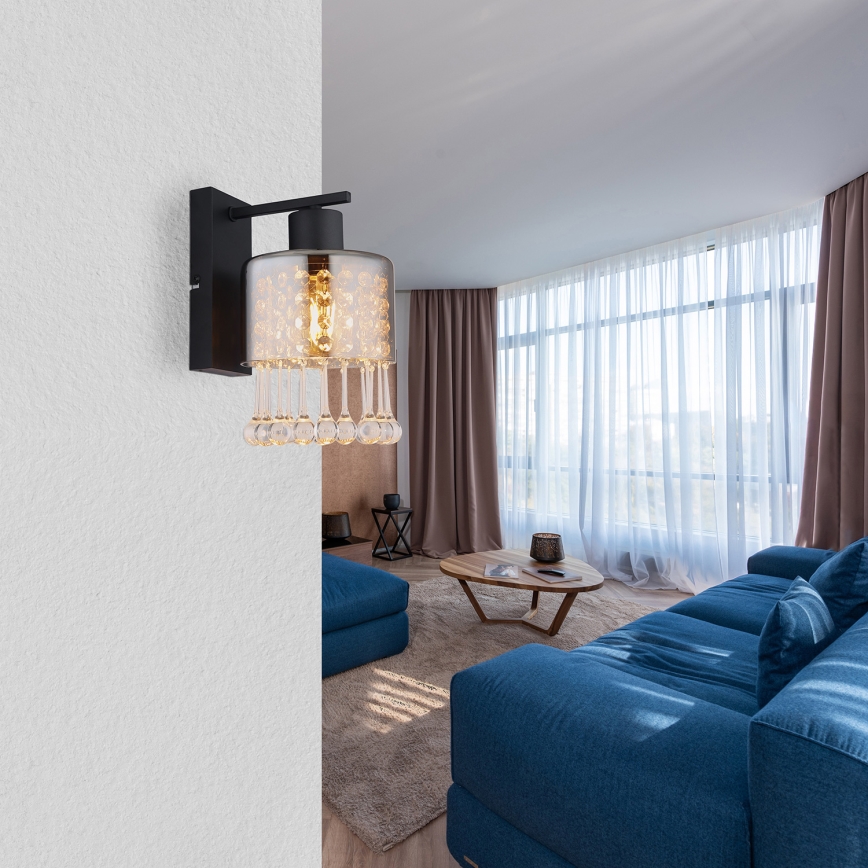 Globo - Seinävalaisin 1xE27/60W/230V musta