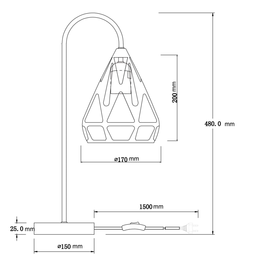 Globo - Pöytävalaisin 1xE27/40W/230V