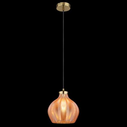 Globo - Riippuvalaisin vaijerilla 1xE27/60W/230V, halkaisija 22 cm, kultainen