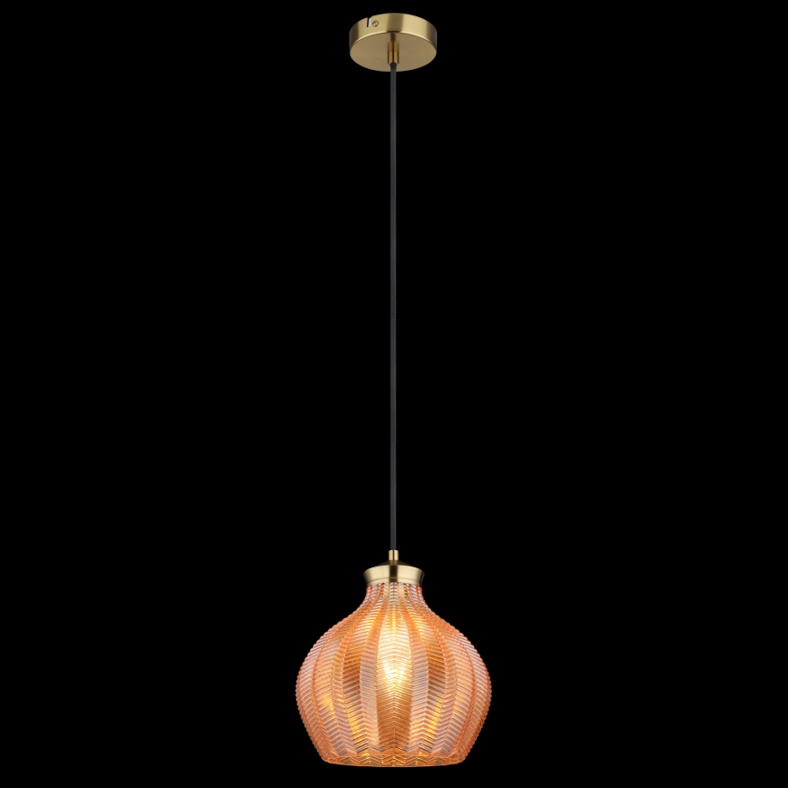 Globo - Riippuvalaisin vaijerilla 1xE27/60W/230V, halkaisija 22 cm, kultainen
