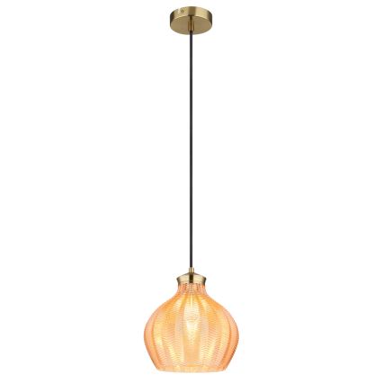 Globo - Riippuvalaisin vaijerilla 1xE27/60W/230V, halkaisija 22 cm, kultainen