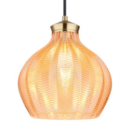 Globo - Riippuvalaisin vaijerilla 1xE27/60W/230V, halkaisija 22 cm, kultainen