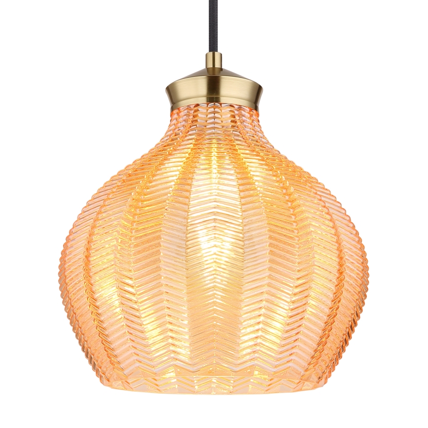 Globo - Riippuvalaisin vaijerilla 1xE27/60W/230V, halkaisija 22 cm, kultainen