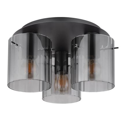 Globo - Kattovalo 3xE27/40W/230V halkaisija 37 cm harmaa