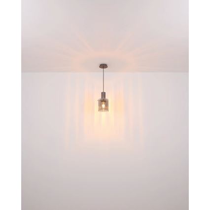 Globo - Kattokruunu johdossa 1xE27/40W/230V halkaisija 18 cm ruskea