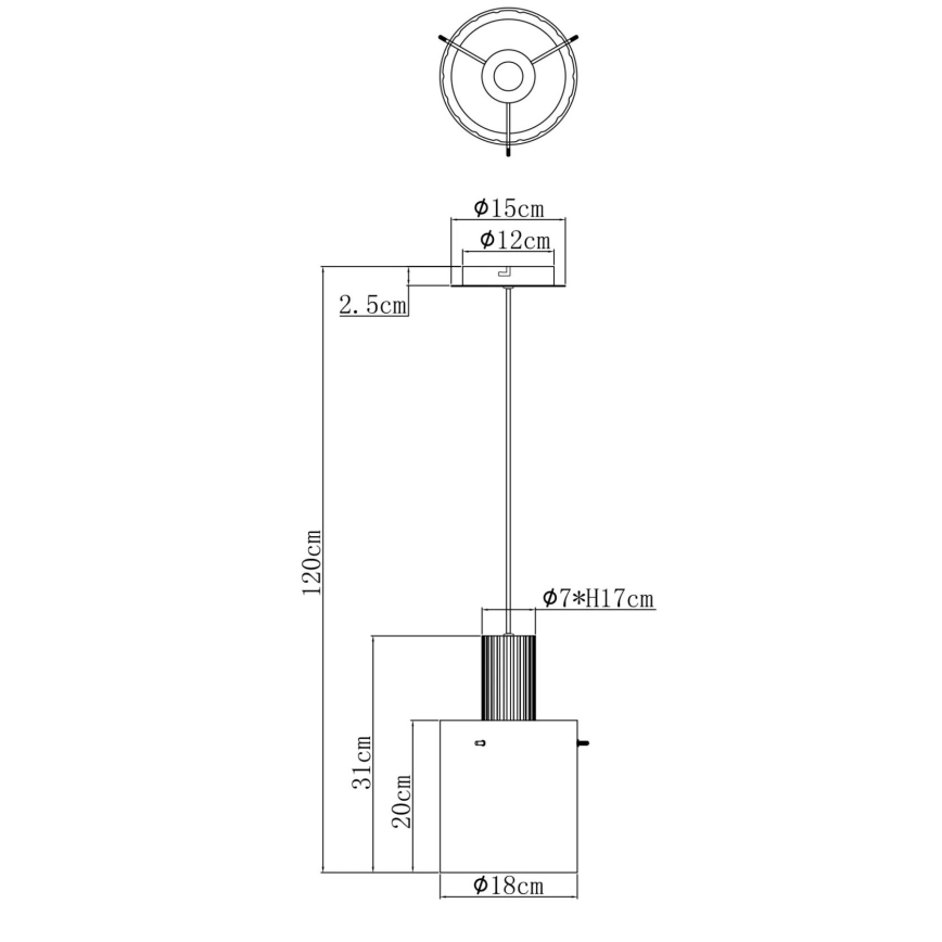 Globo - Kattokruunu johdossa 1xE27/40W/230V halkaisija 18 cm ruskea