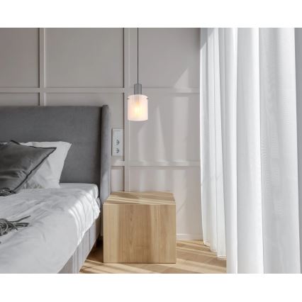 Globo - Kattokruunu johdossa 1xE27/40W/230V halkaisija 18 cm valkoinen