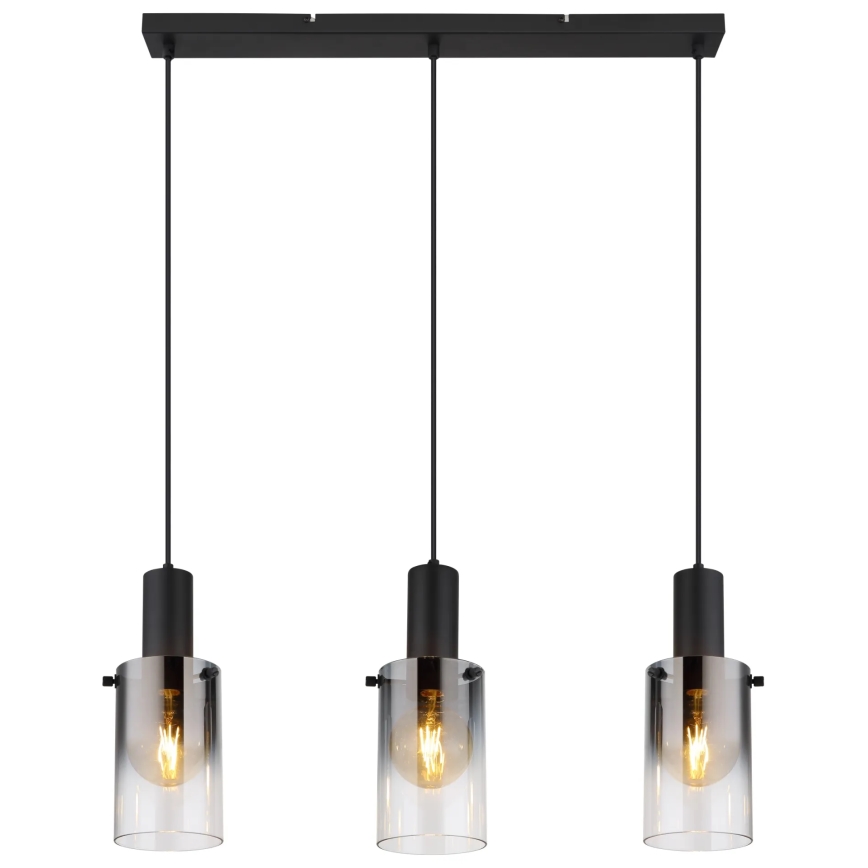 Globo - Kattokruunu johdossa 3xE27/40W/230V musta