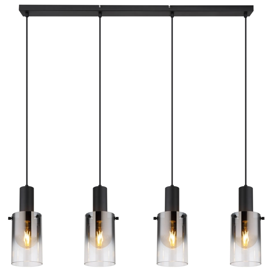 Globo - Kattokruunu johdossa 4xE27/40W/230V musta