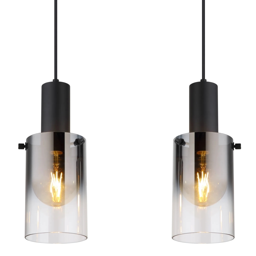 Globo - Kattokruunu johdossa 4xE27/40W/230V musta