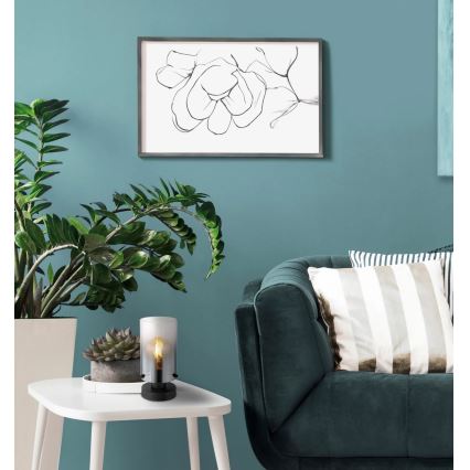 Globo - Pöytävalaisin 1xE27/40W/230V halkaisija 12,5 cm musta