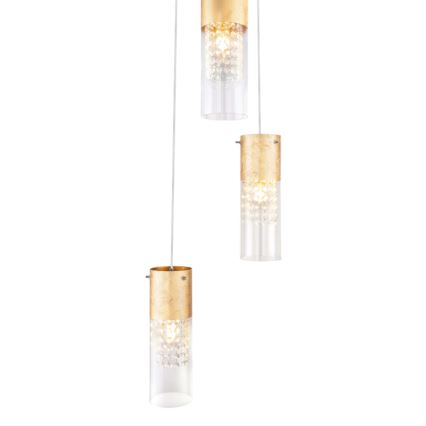 Globo - Kattokruunu johdossa 3xE27/60W/230V halkaisija 30 cm kulta