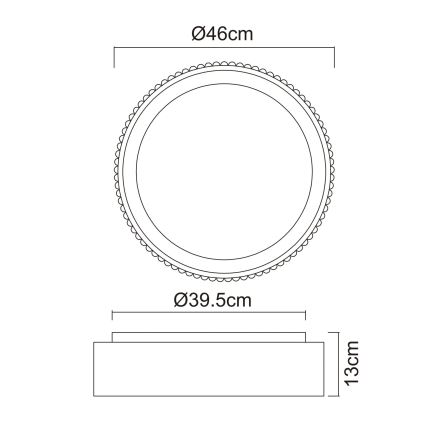 Globo - LED-kattovalaisin LED/45W/230V 2700/4000/6000K Ø 46 cm musta
