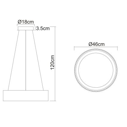 Globo - LED-riippuvalaisin vaijerilla LED/45W/230V 2700/4000/6000K Ø 46 cm valkoinen